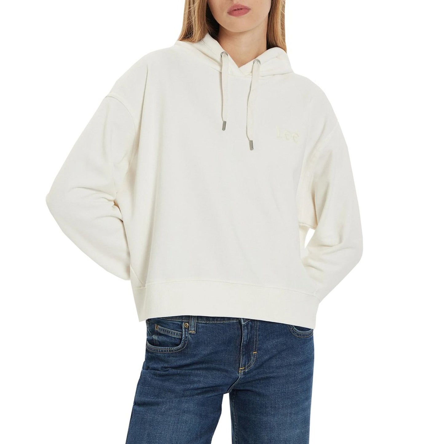 Lee sweatshirts for women, featuring a white hooded design, perfect for casual wear.