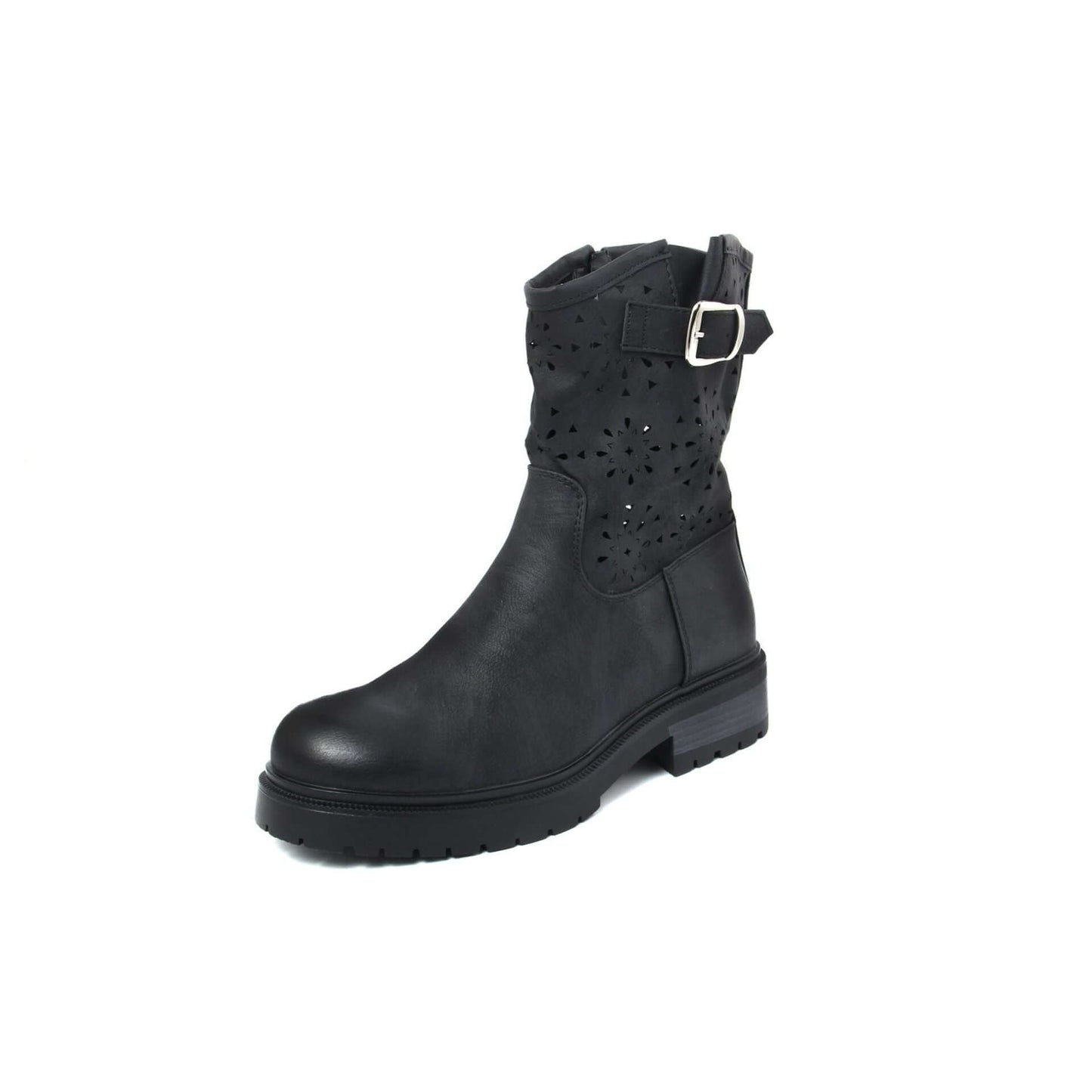 Fashion Attitude Ankle boots featuring a stylish buckle and perforated upper design.