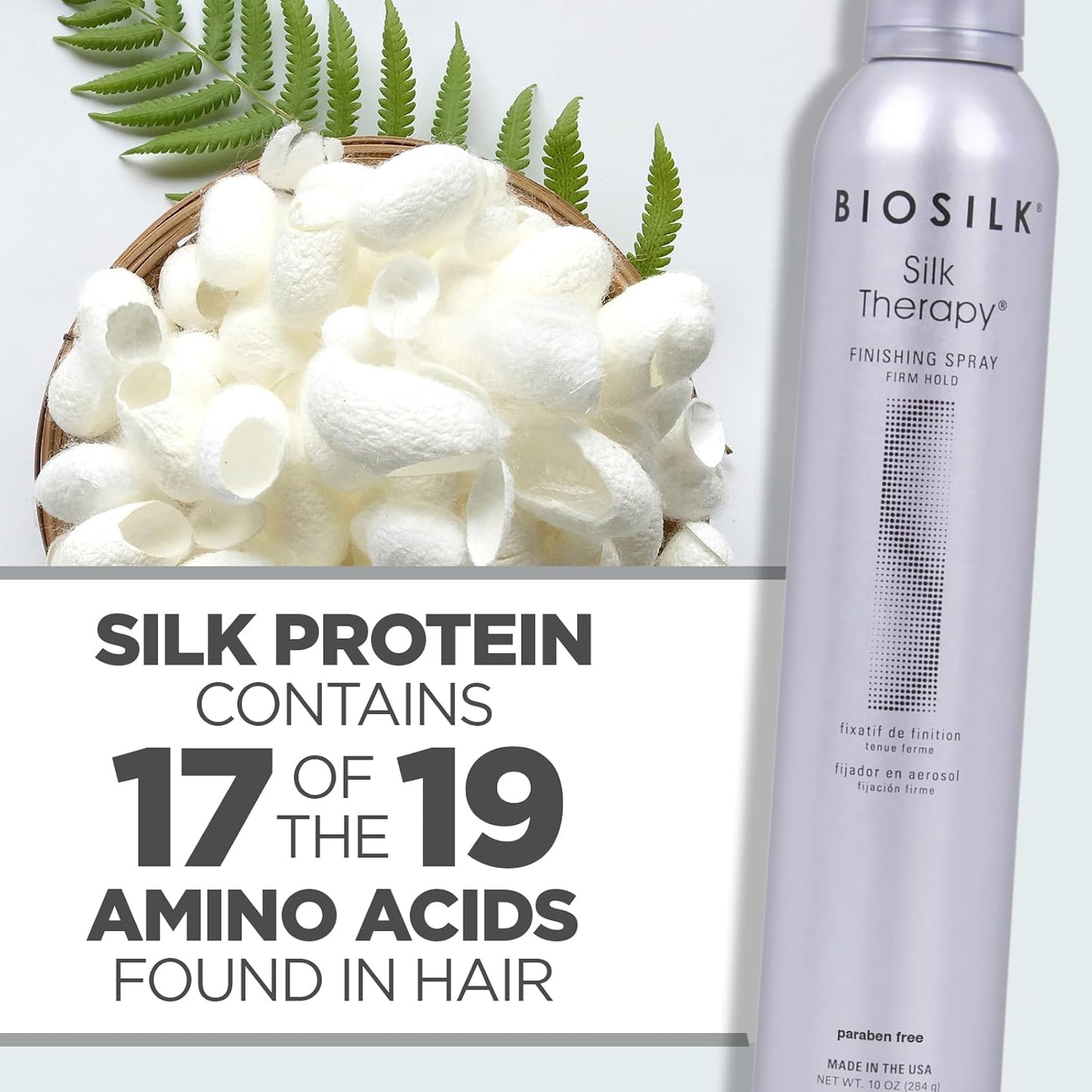 Silk Therapy Finishing Spray Firm Hold, Strong-Hold Hairspray for Long-Lasting Styles, Adds Brilliant Shine & Keeps Hair Touchable, Sulfate-Free, Paraben-Free, Cruelty-Free, 10 Oz