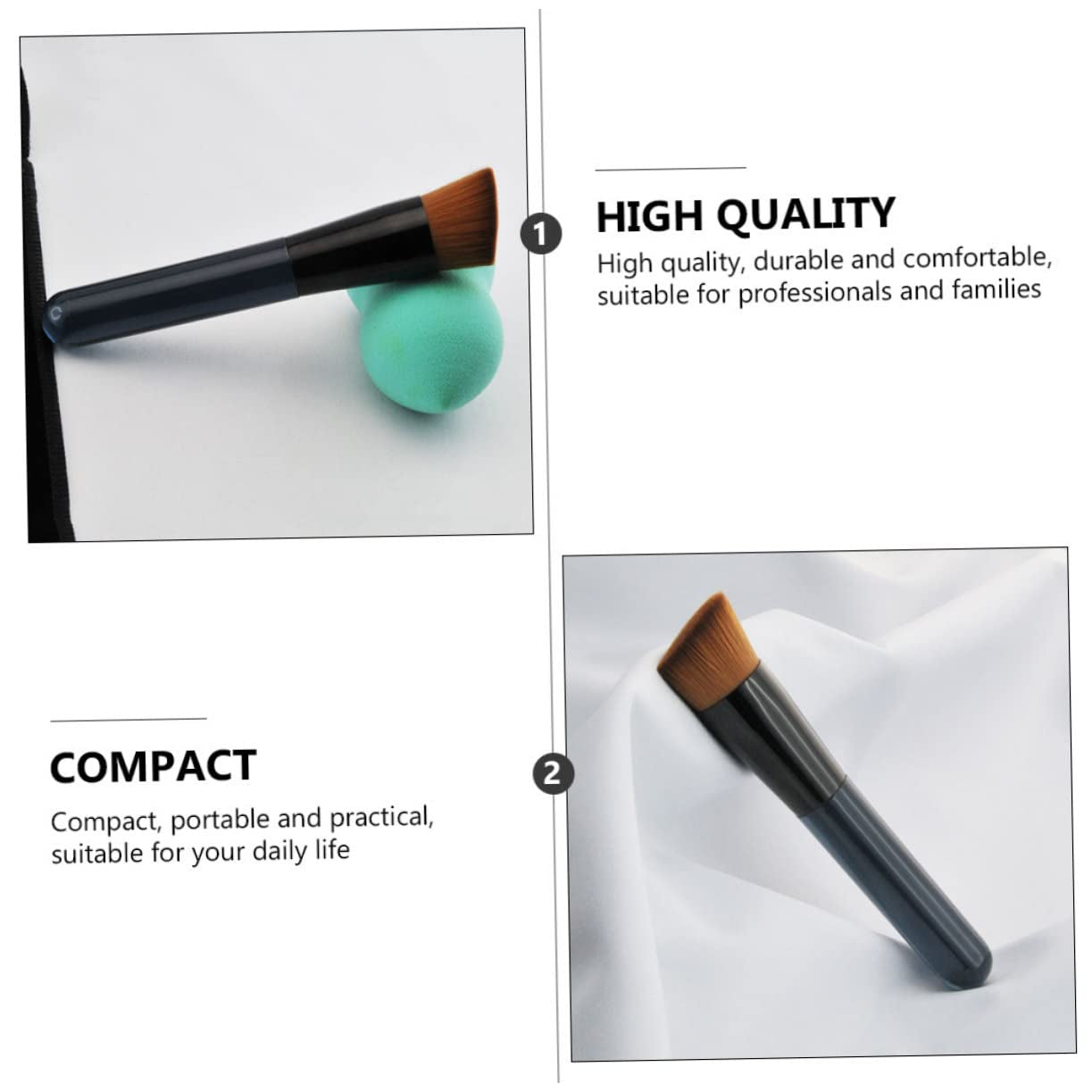 High-Density Hair Makeup Brush Blending Brush for Foundation Powder Cosmetics Soft Sturdy No Shedding