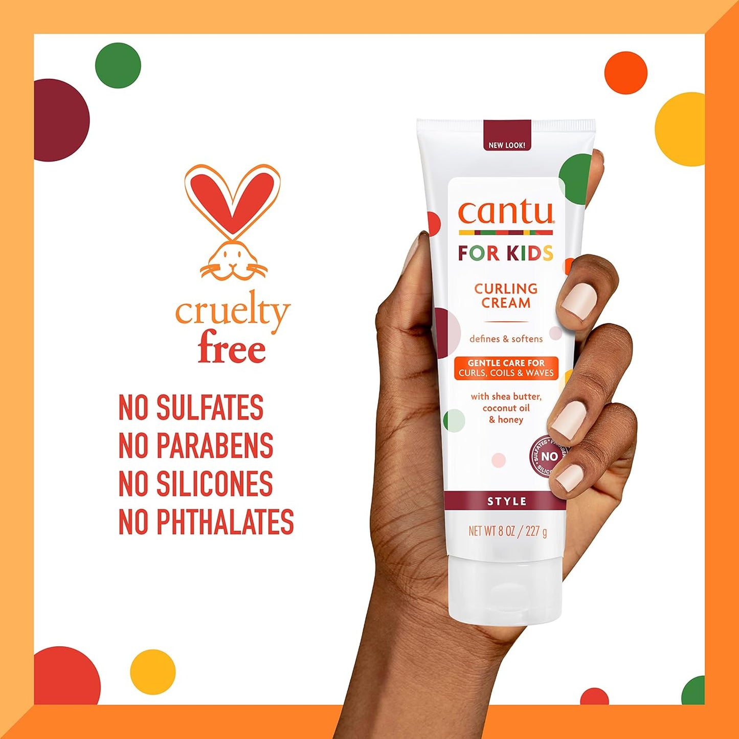 Care for Kids Paraben & Sulfate-Free Curling Cream with Shea Butter, 8 Oz (Pack of 3)