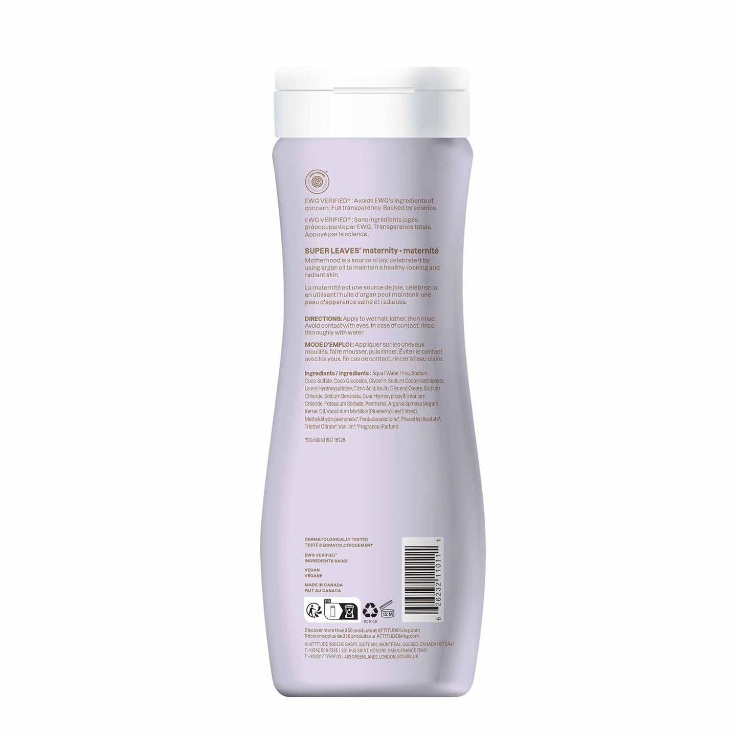 Pregnancy Shampoo, EWG Verified, Dermatologically Tested, Plant and Mineral-Based, Vegan Maternity Products, Argan Leaf Extract, 16 Fl Oz