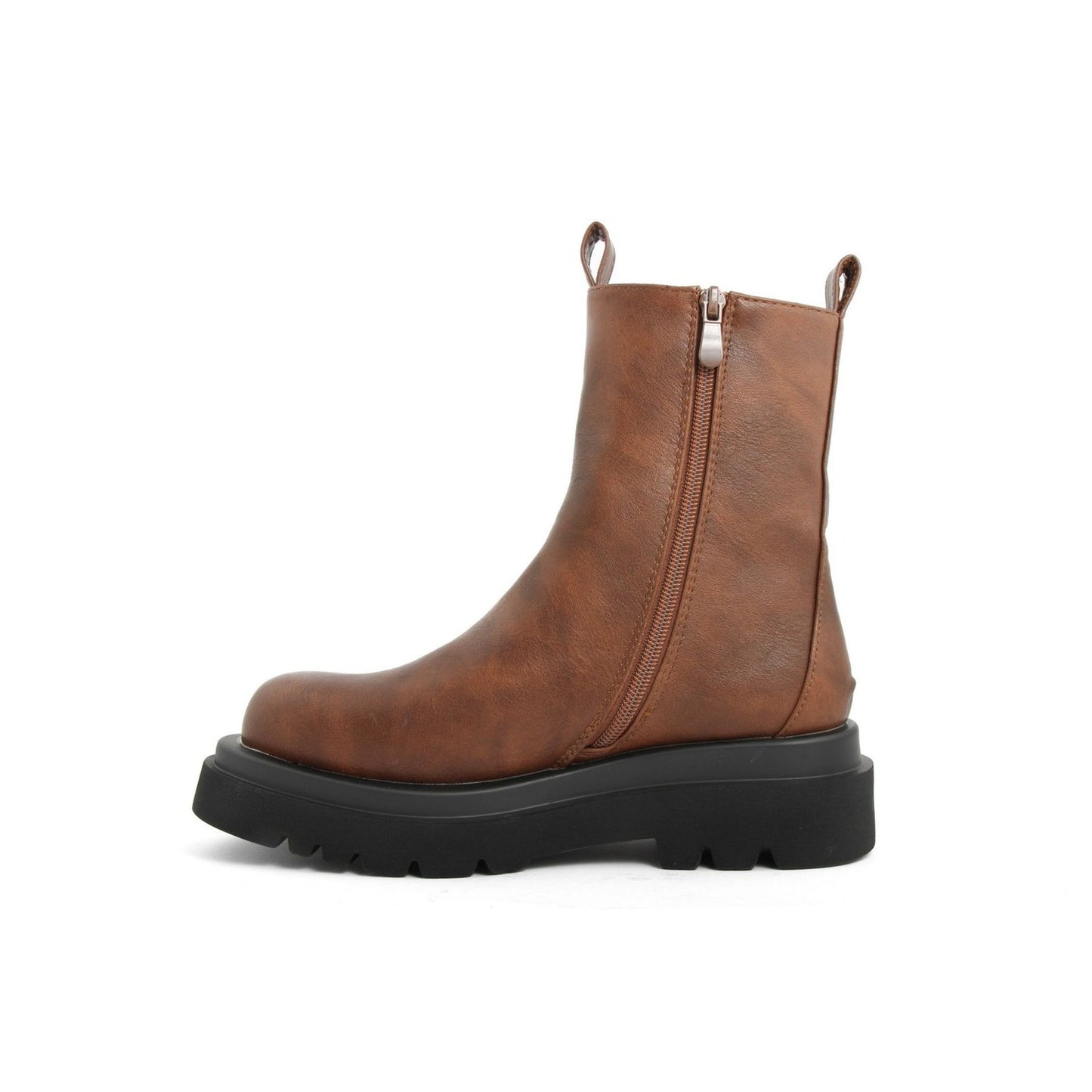 Fashion Attitude ankle boots for women, stylish brown women's fashion ankle boots with a zipper.
