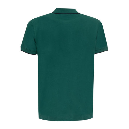 Back view of a green husky polo shirt, perfect for casual and stylish men's spring/summer outfits.
