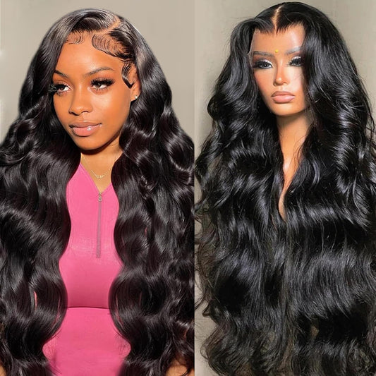 13X6 Lace Front Wigs Human Hair 200 Density Body Wave HD Lace Front Wigs Human Hair 13X6 HD Lace Frontal Glueless Wigs Human Hair Pre Plucked Brazilian Virgin Wig for Women (28 Inch)
