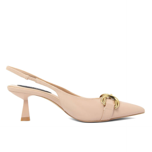 Fashion Attitude Sandals in pink synthetic material with ankle strap and pointed toe design, perfect for Spring/Summer.