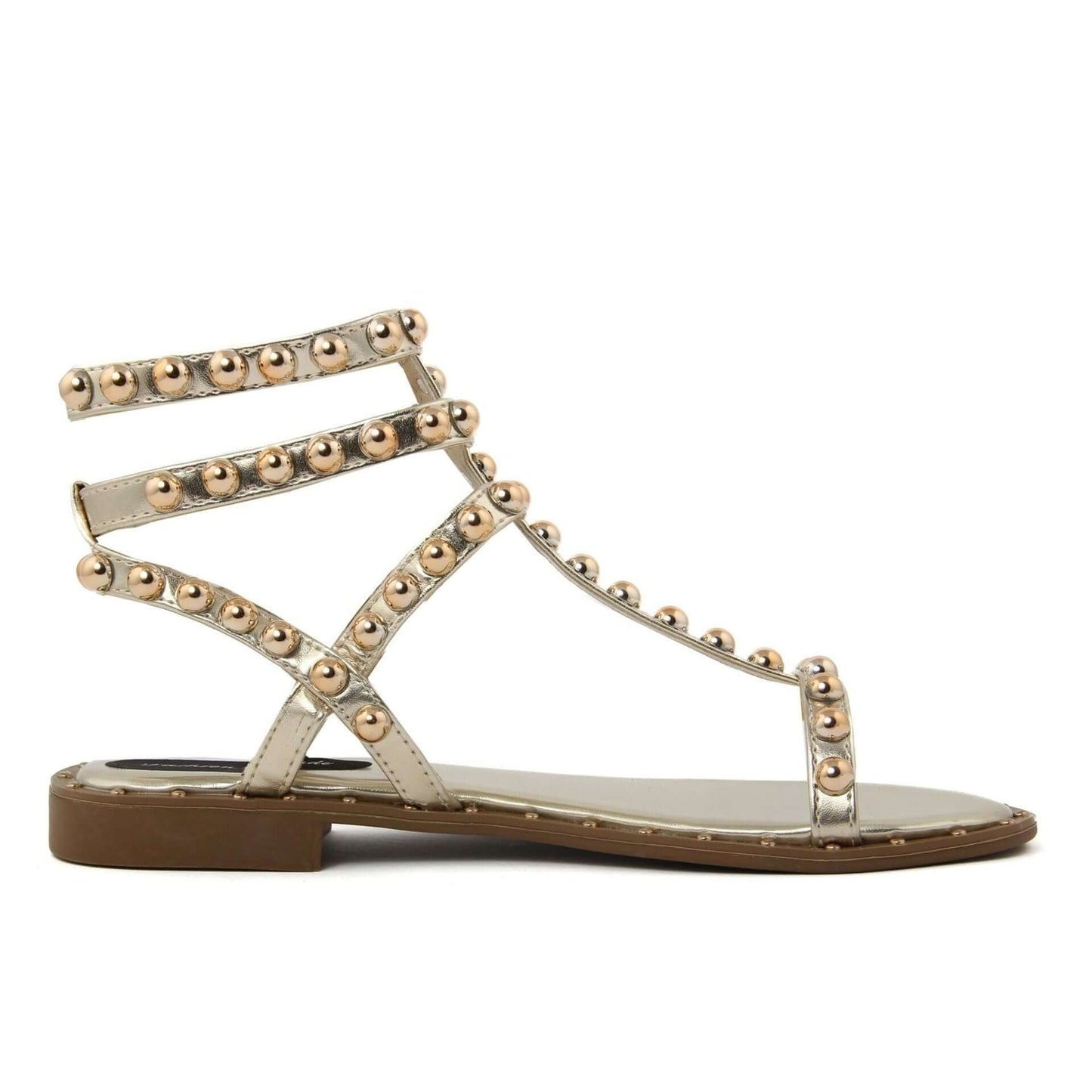 Fashion Attitude Sandals featuring ankle strap, round toe, and laser openwork design for women.