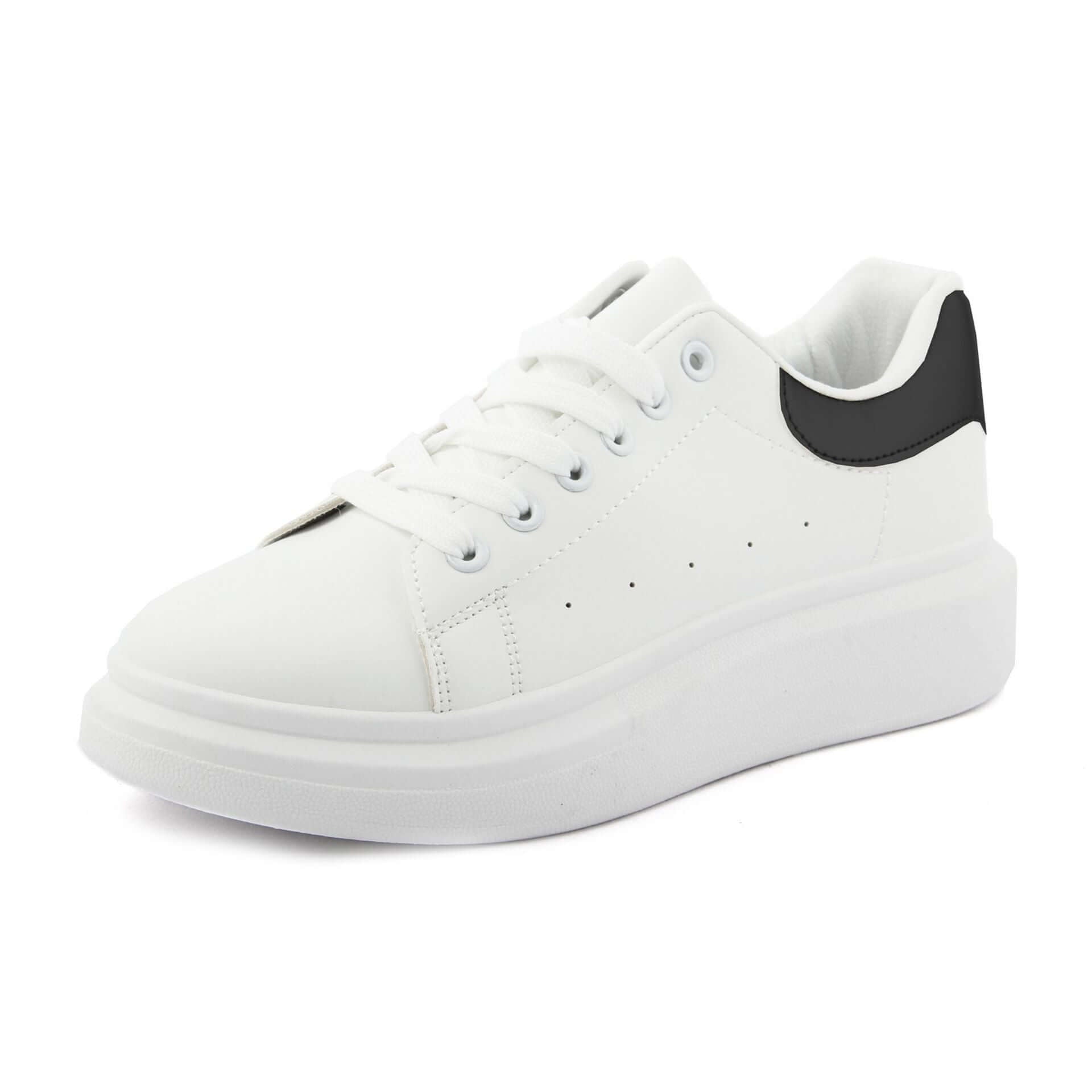 Fashion Attitude Sneakers in white synthetic leather with rubber sole and round toe, perfect for spring/summer.
